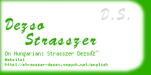 dezso strasszer business card